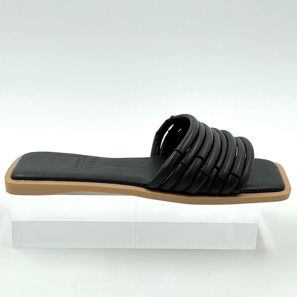 Dolce Vita Size 5 Black Padded Multi-Strap  Flat Slide Sandals NEW Nyx $75